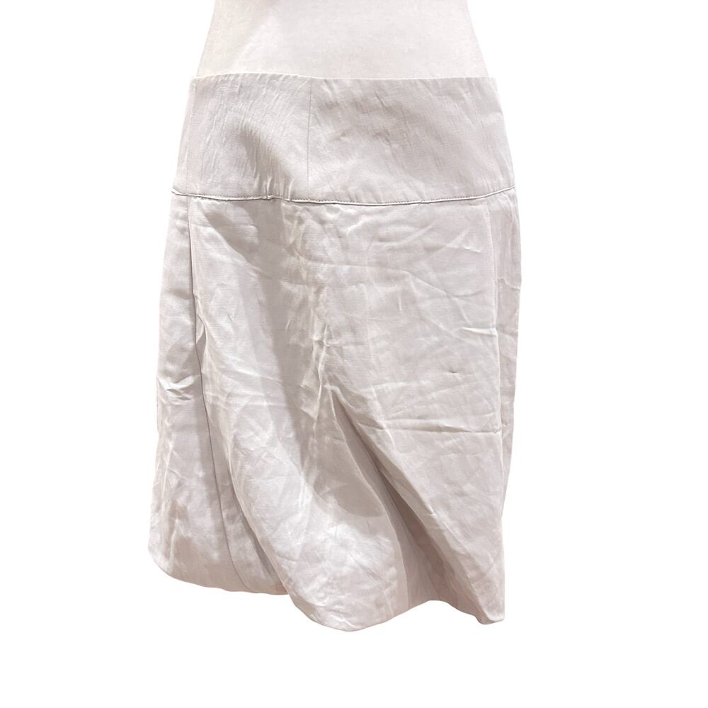 Sarah Pacini Gray Linen Blend Ballon Asymetrical Knee Length Skirt Womens Size 2
